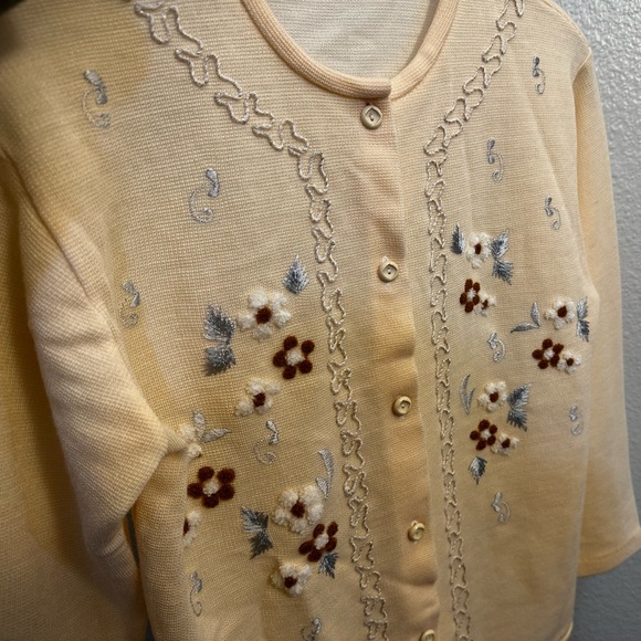 Vintage Monte Rosa, Mode de Paris |  Embroidered cardigan with floral detailing - Picture 3 of 9